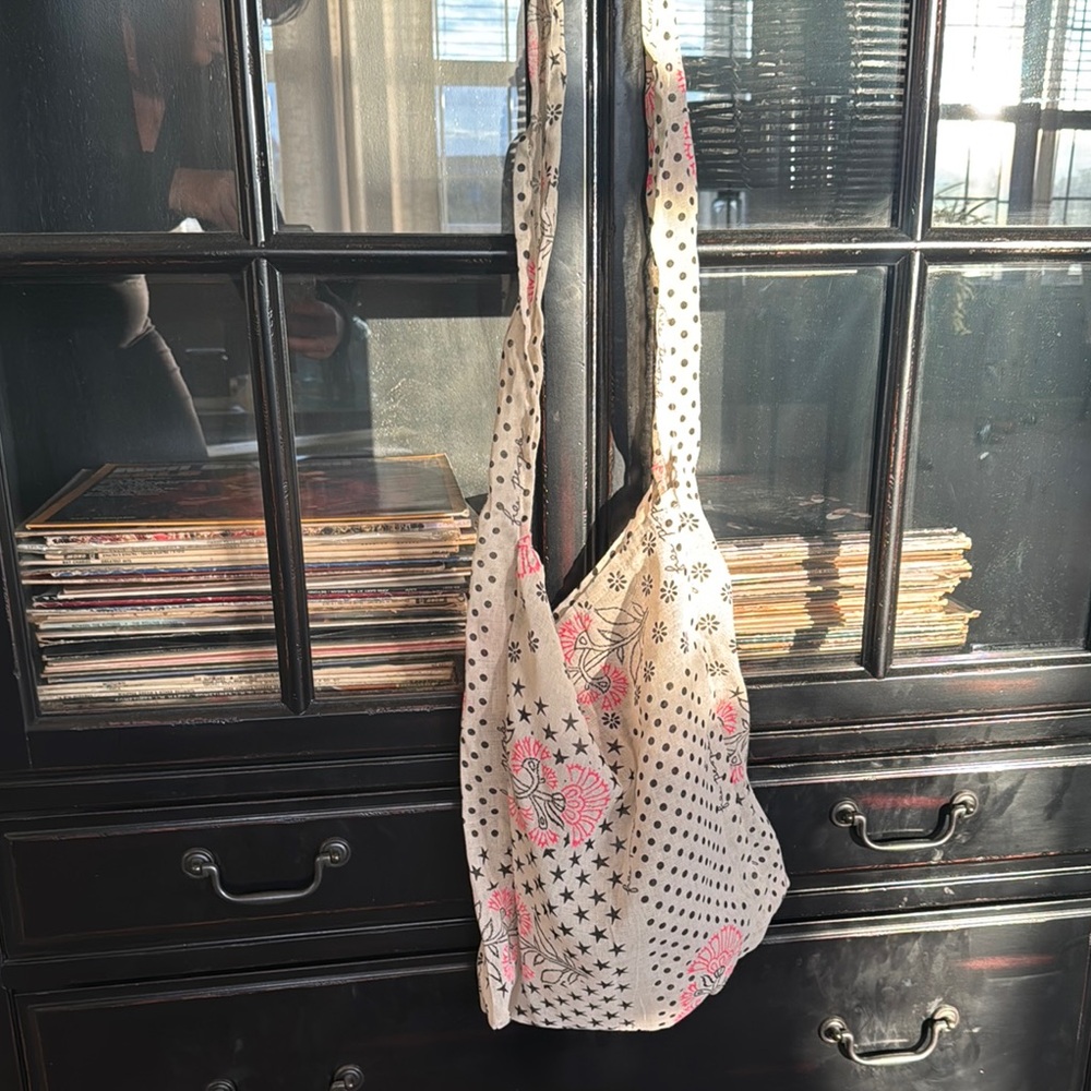 White , Black , Pink Printed Free People  Shoulder Bag